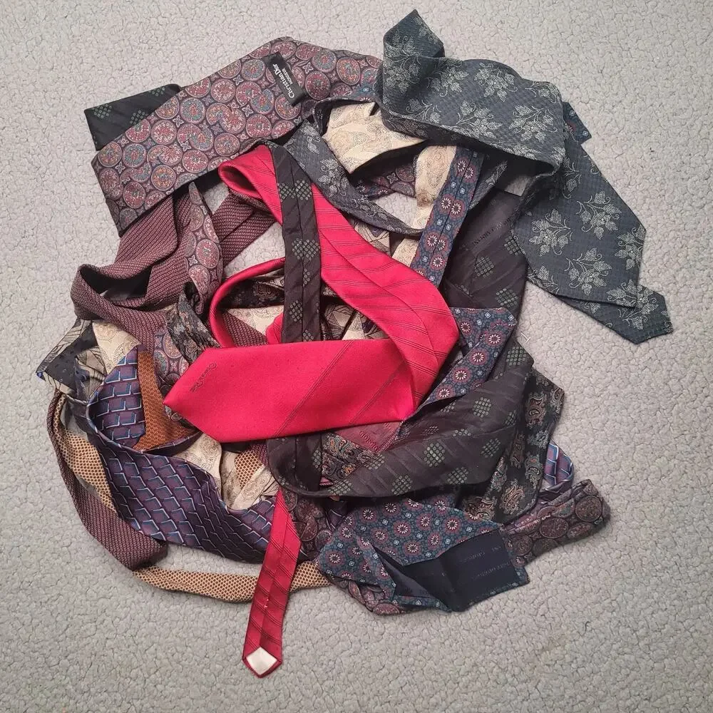 11pc LUXURY DESIGNER‎ Neckties LOT Wholesale Collectors Assorted Crafts Cutter